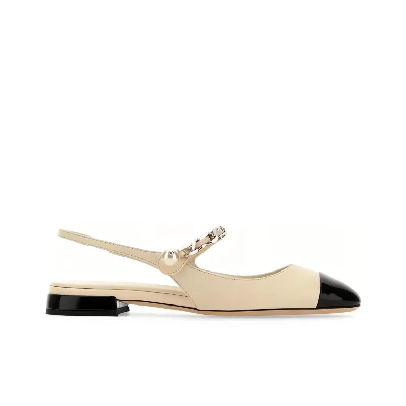MIU MIU Casual Single Shoes Women's Ecru Black-1