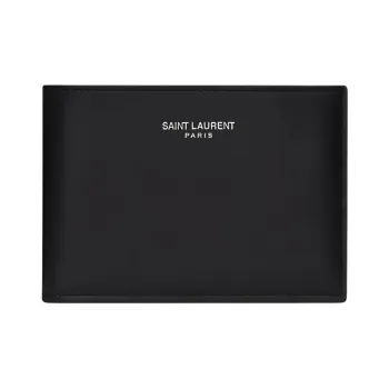 SAINT LAURENT PARIS Leather Card Holder Men's Black