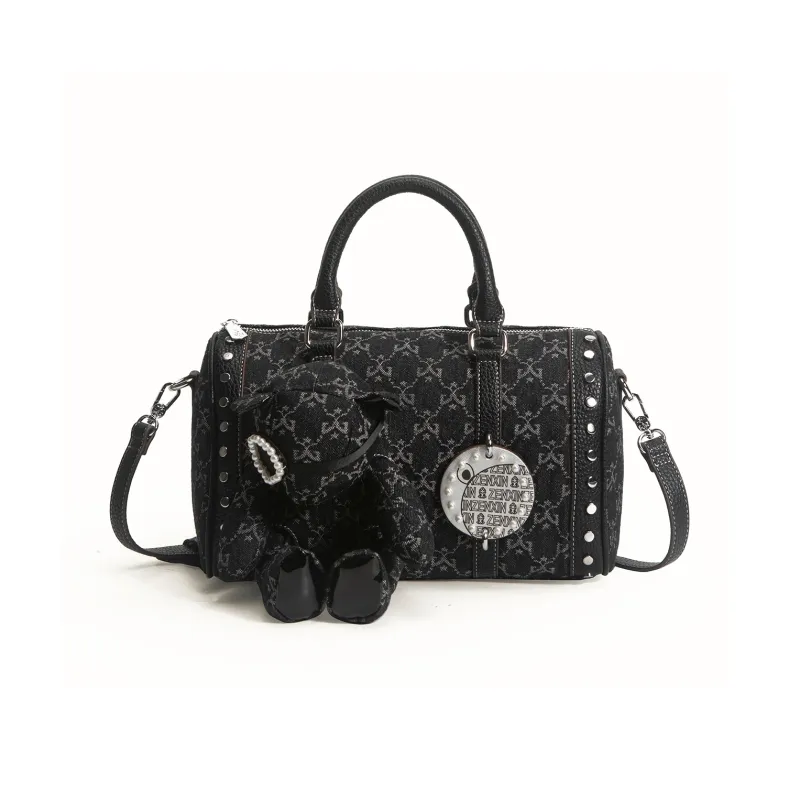 MISS GAIL Artificial Leather Handbag Shoulder Bag Crossbody Bag Regular Women's Black-0