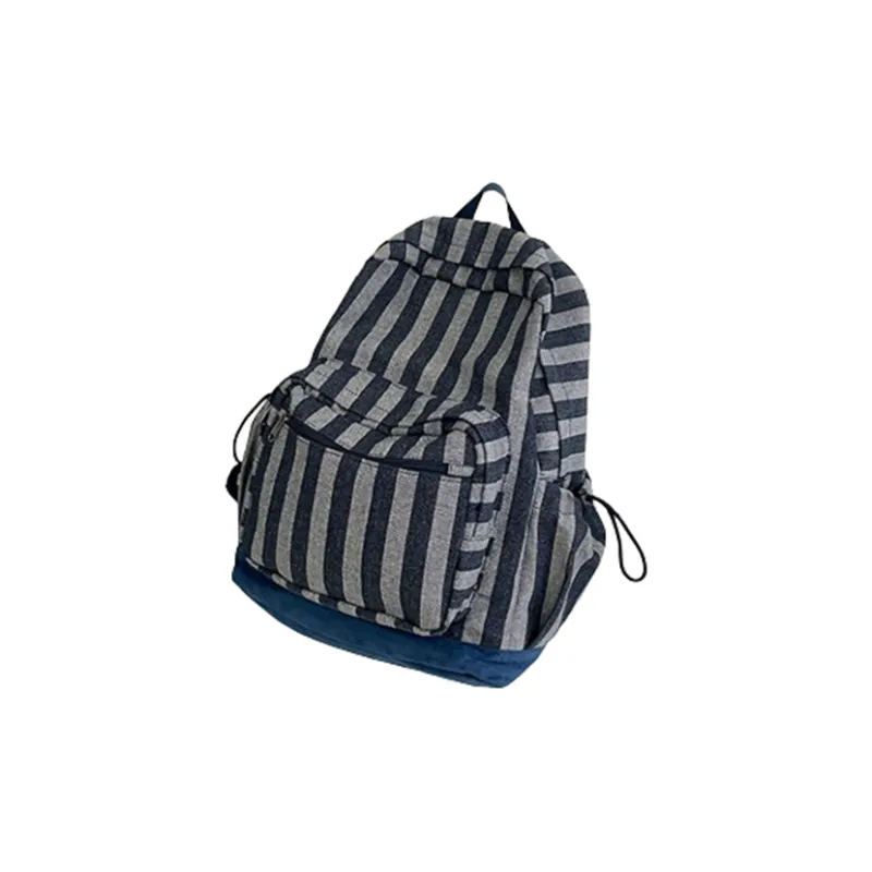 SEVENMOONS Polyester Backpack Regular Unisex Star Red/Star Blue/Stripes Gray-7