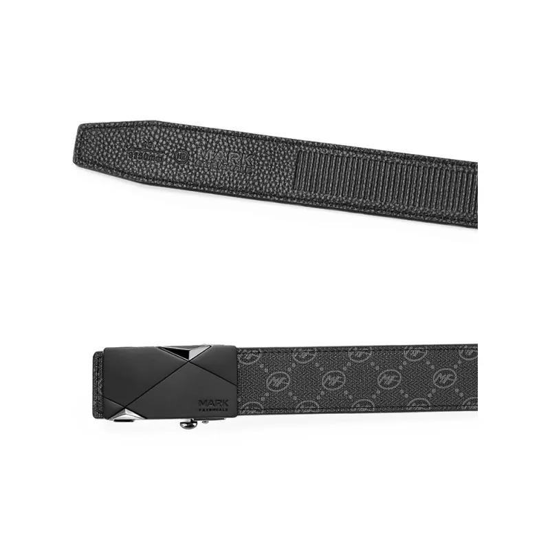 FAIRWHALE Geometric Tech Feel Automatic Buckle Casual Business Belt Pvc Leather Belts Men's Width 3.5CM-5