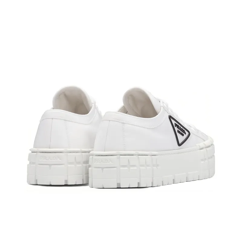 PRADA Double Wheel Re nylon Gabardine Sneakers 'White' Women's-4