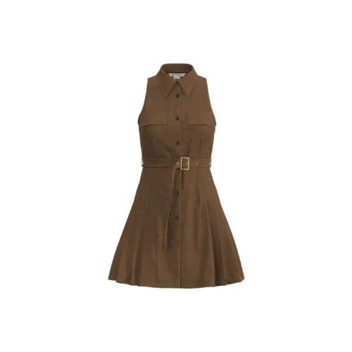 URBAN REVIVO Sleeveless Dress Women's Dark Coffee Brown