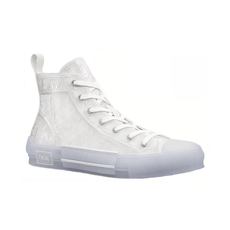 DIOR B23 High Top White Raised Oblique-2