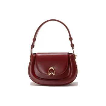 GXFMOD Genuine Leather Saddle Bags Shoulder Bags Medium Size Women's Red