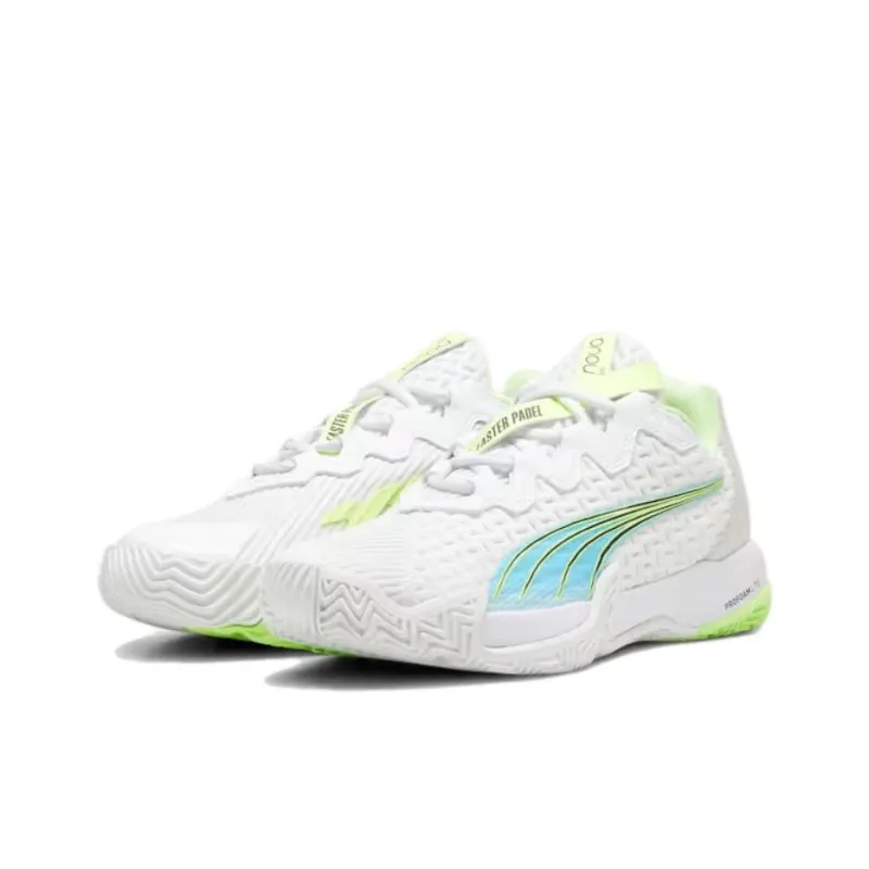 PUMA Nova Slip Resistant, Abrasion Resistant, Lightweight Low Top Training Shoes Unisex White Green-2