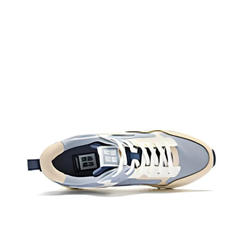 QIAODAN Slip Resistant Breathable Height Increasing Low Top Casual Shoes Men's Powder Blue/Ivory-2