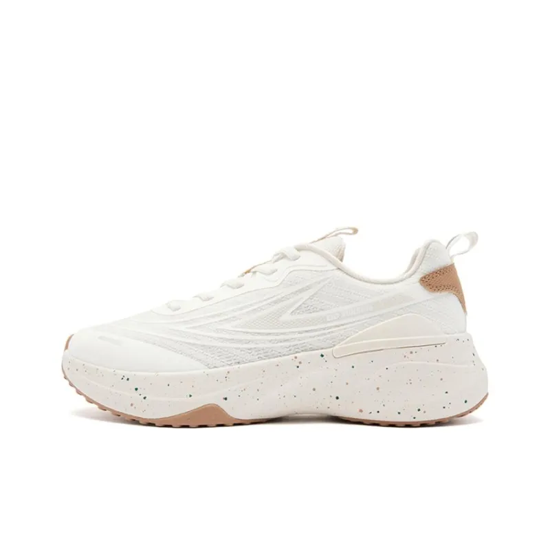 QIAODAN Cushioning Breathable Low Top Casual Running Shoes Women's White Brown-0