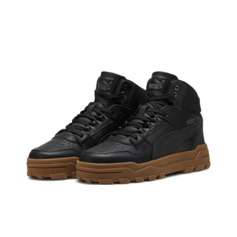 PUMA REBOUND Anti Slip Wear Resistant High Top Casual Shoes Unisex Black-2