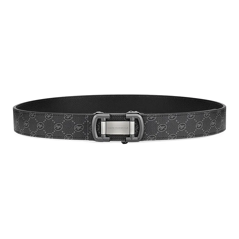 FAIRWHALE Business Casual Automatic Buckle Inner Mesh Belt Pvc Leather Belts Men's Width 3.5CM-1