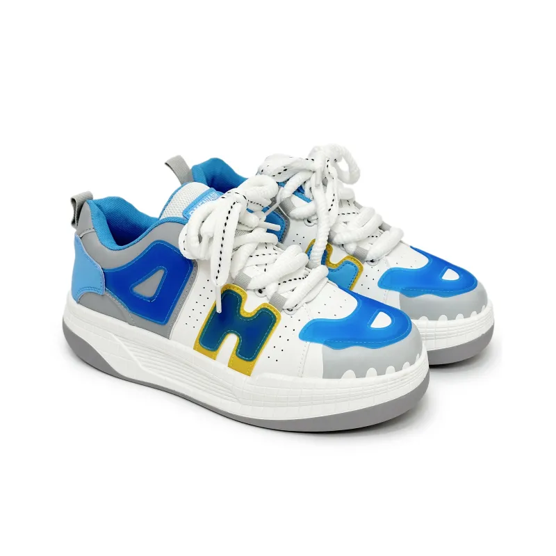 SLnU★3 Puffy Shoes Anti-Slip And Wear-Resistant Height Increasing Coverage Low-Top Skateboard Shoes Men's-2
