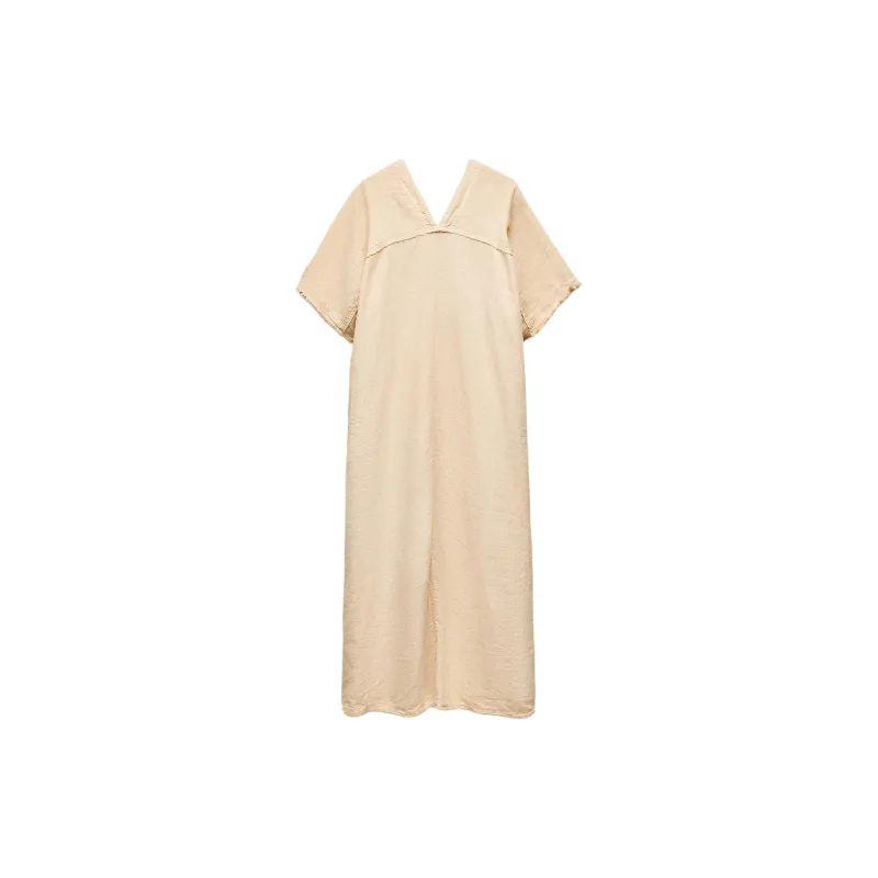 ZARA ZW Series Short-Sleeved Dresses Women's Sand-1
