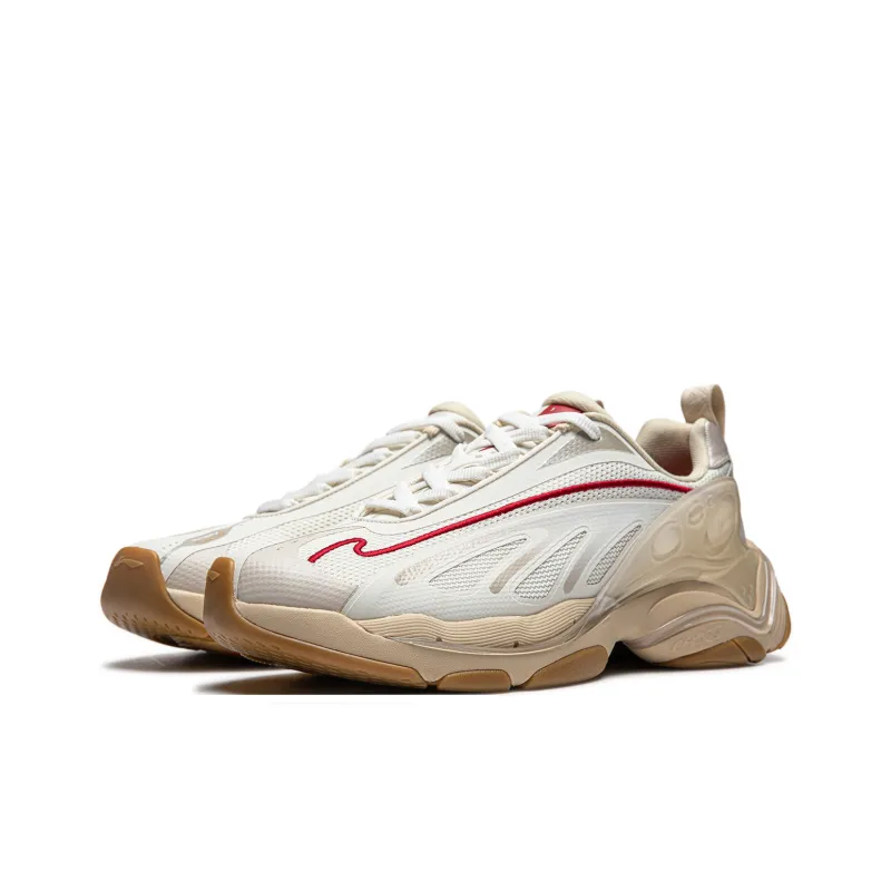 LiNing Butterfly 2K Slip Resistant Cushioning Wear Resistant Support Low Top Casual Shoes Unisex Beige-2