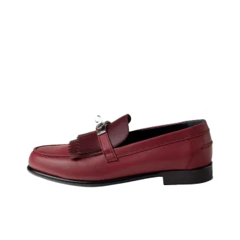 HERMES Destin Loafers Women's Red
