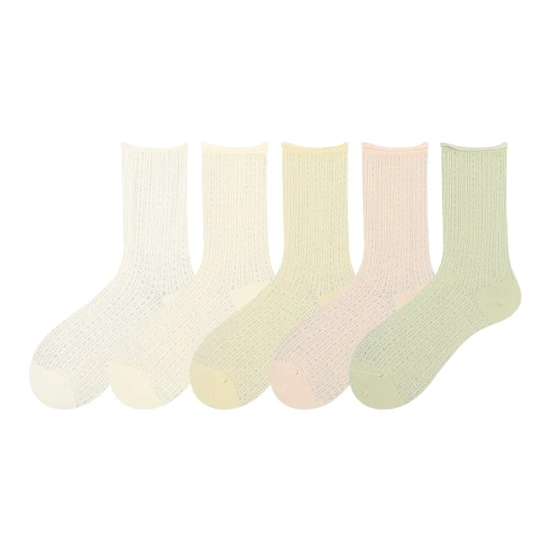 COTTON CHEESE Mid Calf Socks Women's 5 Pack-8