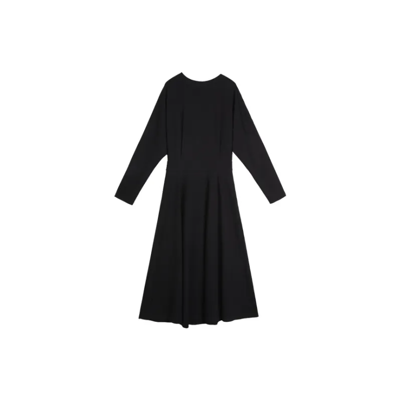ELLE Long Sleeved Dress Women's Black-1