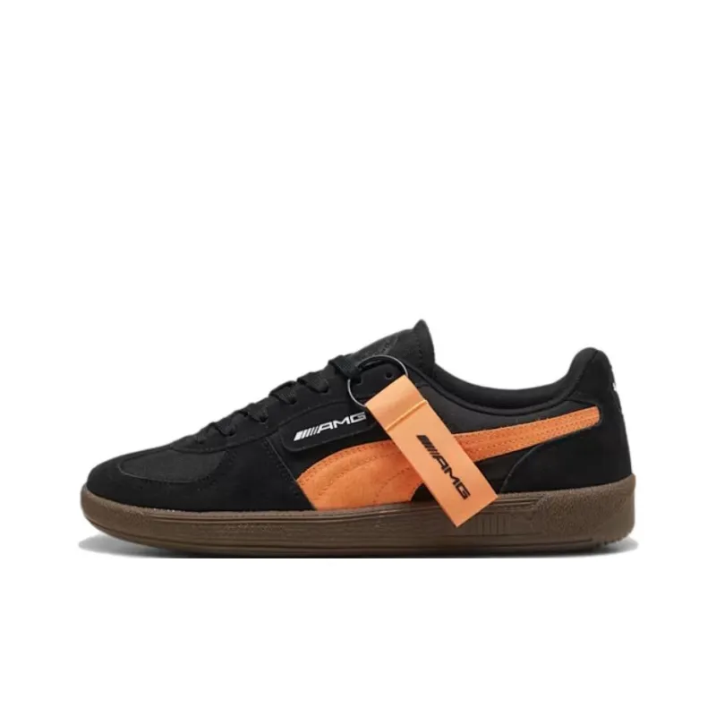 PUMA Mercedes AMG Anti Slip Wear Resistant Low Top Skateboard Shoes Unisex Black Orange-0