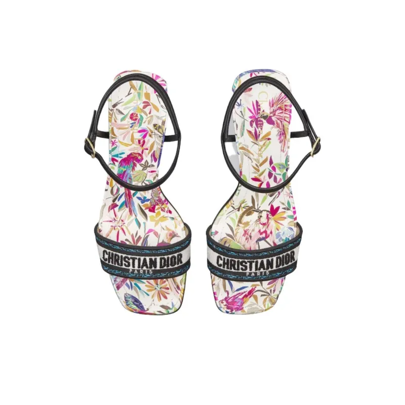 DIOR Dway Strap Sandals 8cm Women's White-4