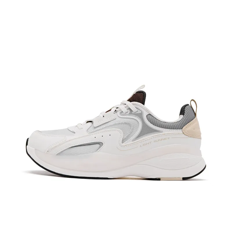 QIAODAN Cushioning Anti Slip And Wear Resistant Low Top Casual Running Shoes Women's White Gray-0