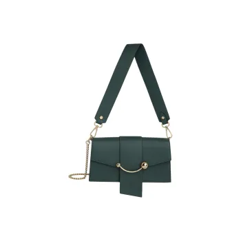 Strathberry Smooth Calf Leather Crossbody Bag Shoulder Bag Mini Women's Dark Green