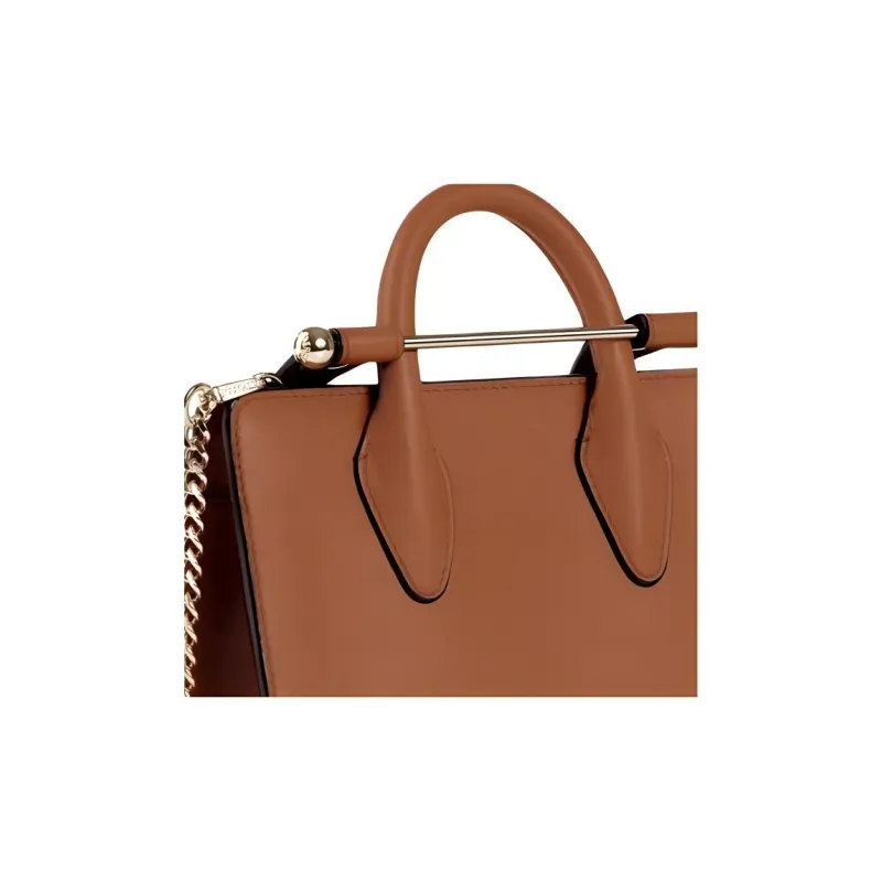 Strathberry Smooth Calf Leather Tote Bag Shopping Bag Shoulder Bag Crossbody Bag Handbag Mini Women's Brown-3