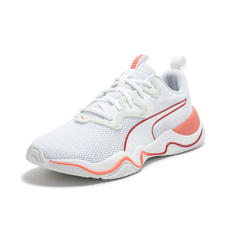 PUMA Zone Anti Slip And Wear Resistant Breathable Low Top Running Shoes Women's White Orange-1
