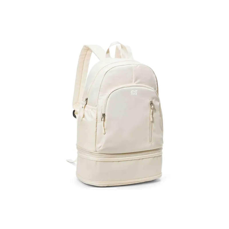 QING QI ZHE Fabric Backpack Travel Backpack Backpack Unisex Black Ecru Light Blue-7
