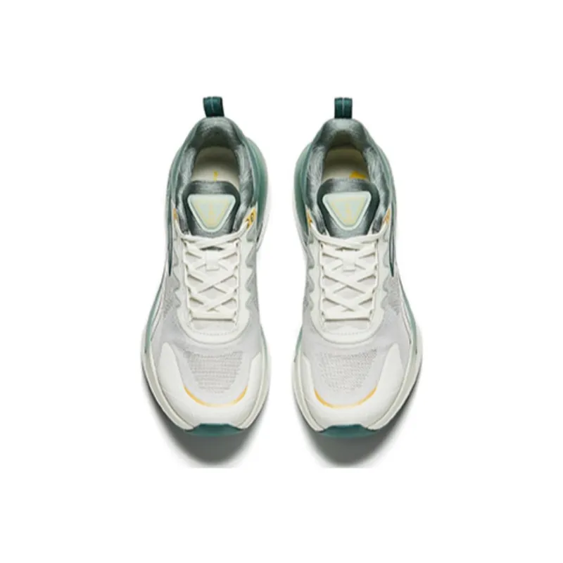 Anta Cushioned Wear Resistant Coverage Low Top Nitrogen Technology Running Shoes Men's White Green-2