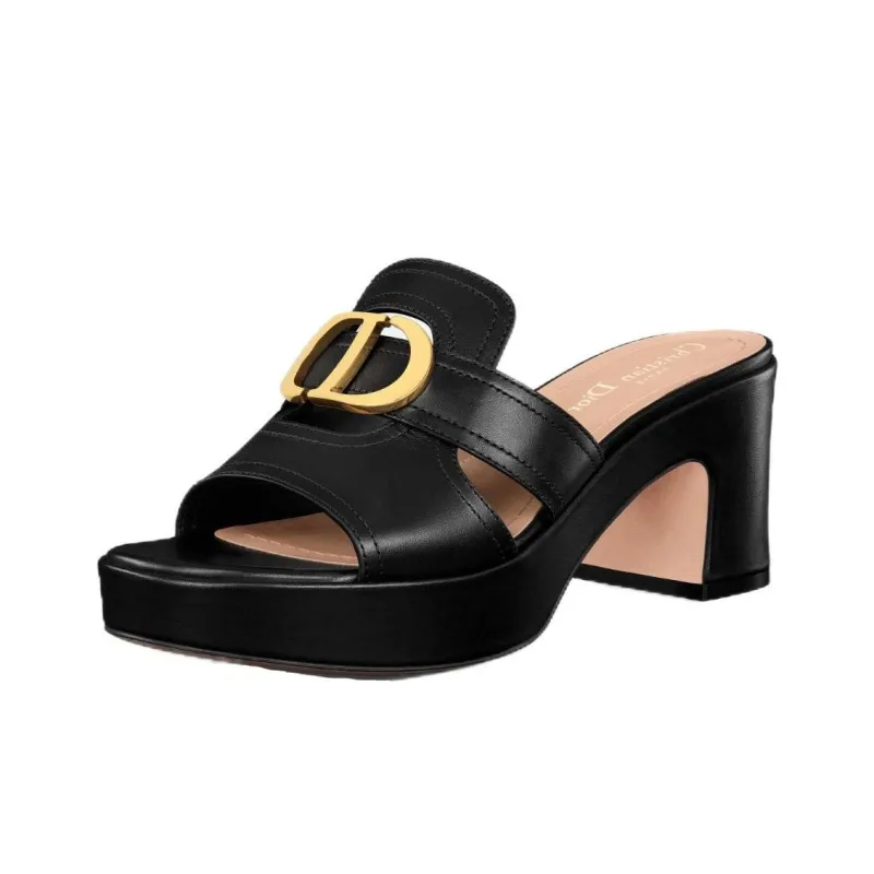 DIOR 30 Montaigne Slide Slippers Women's Black-2