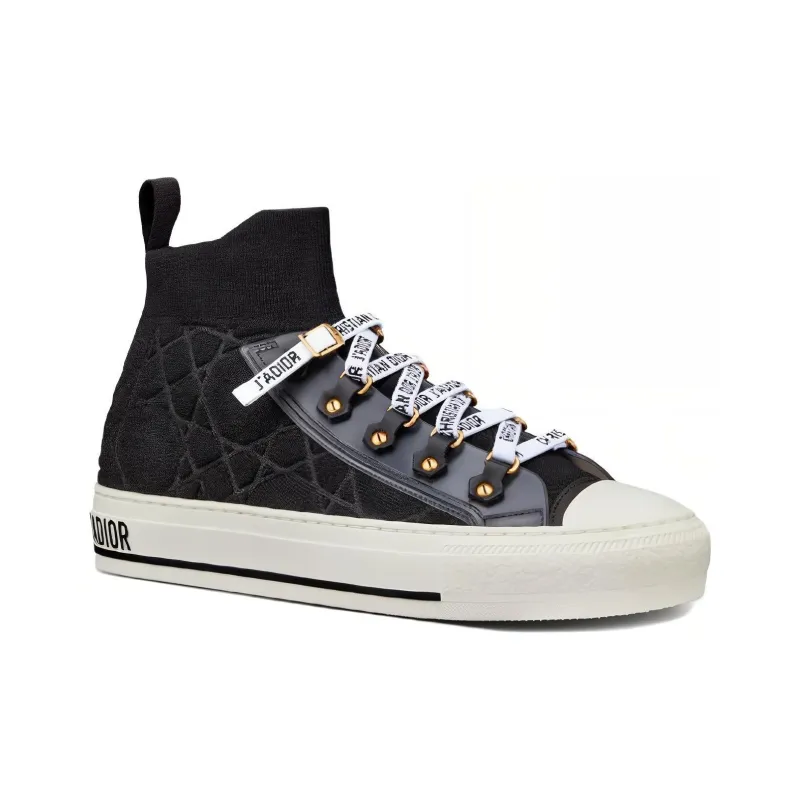 DIOR Walk'n'Dior Platform Shoes High Top Stylish Skateboarding Shoes Women's Black-1