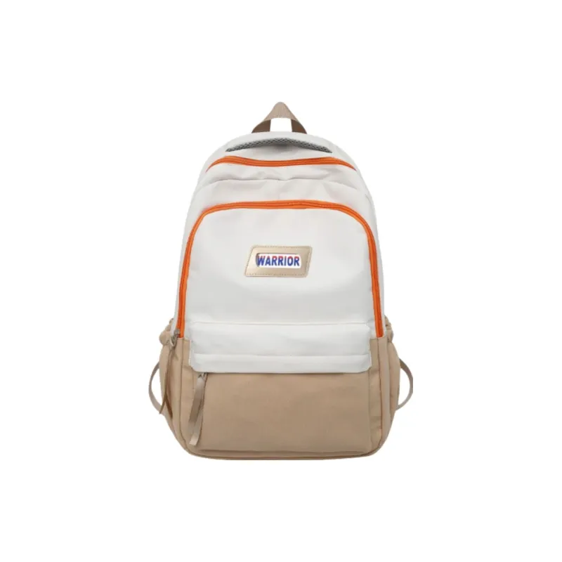 Warrior Nylon Backpack Large Size Unisex White/Green/Red-0