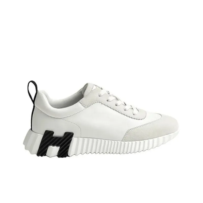 HERMES Bouncing Low Top Casual Shoes Women's White-1