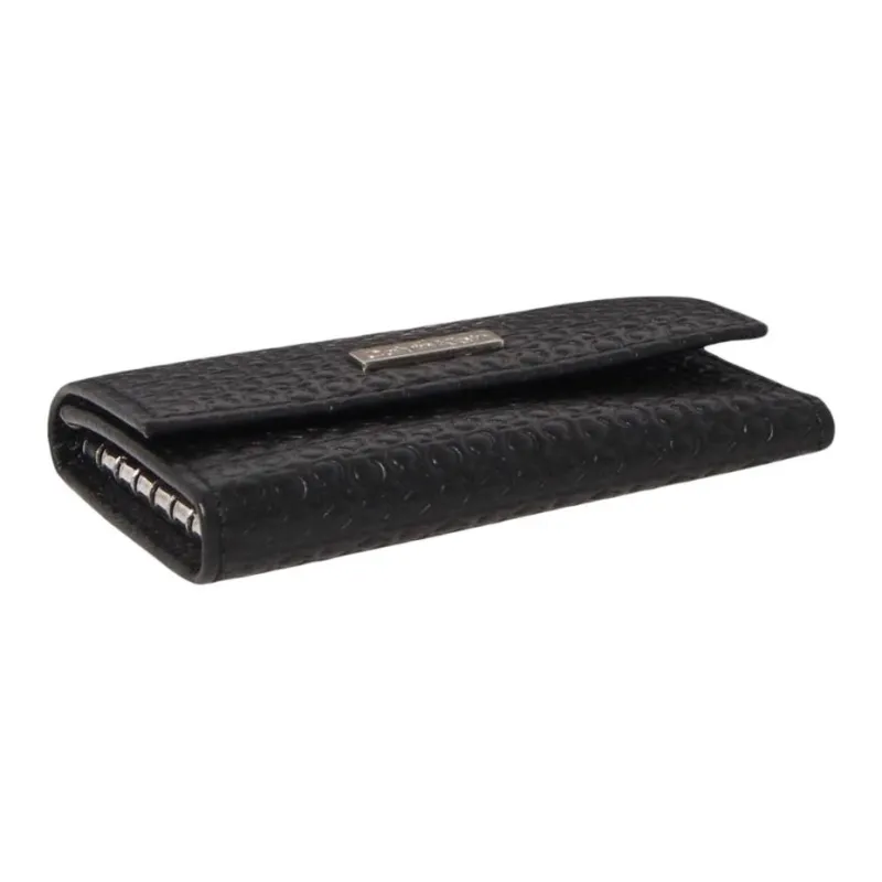 CALVIN KLEIN Genuine Leather Key Pouch Men's Black-2