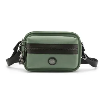 Kipling Polyamide Camera Bag, Shoulder Bag, Crossbody Bag Small Size Unisex Green Patchwork