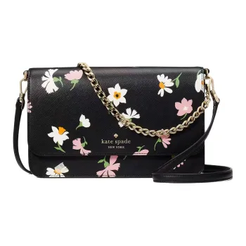 Kate Spade Saffiano Leather Crossbody Bag, Shoulder Bag Women's Black