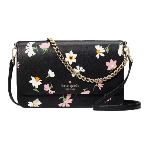 Kate Spade Saffiano Leather Crossbody Bag, Shoulder Bag Women's Black