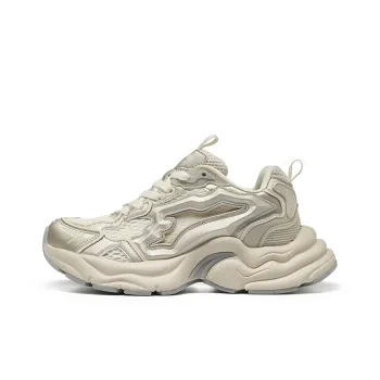 TOFAVE Anti Slip Wear Resistant Low Top Chunky Sneakers Unisex Champagne