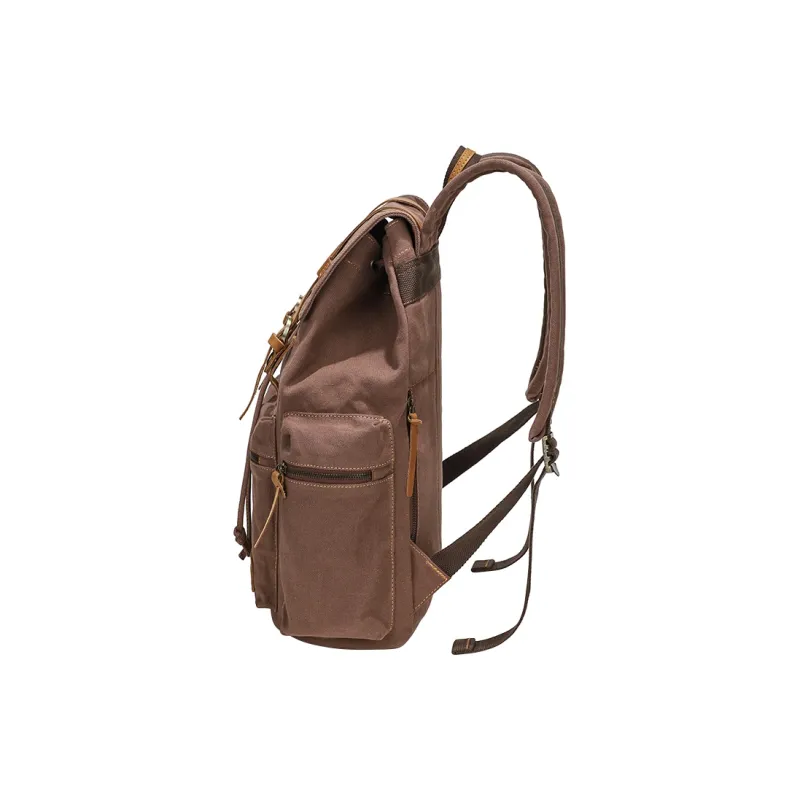 COTECi Crazy Horse Cow Leather, Washed Canvas Backpack Tubas Unisex Ink Gray/Gray/Coffee/Khaki-12