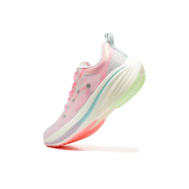 DUANGOU Abrasion Resistant Lightweight Slip Resistant Low Top Running Shoes Unisex Blue Pink Mismatched-5