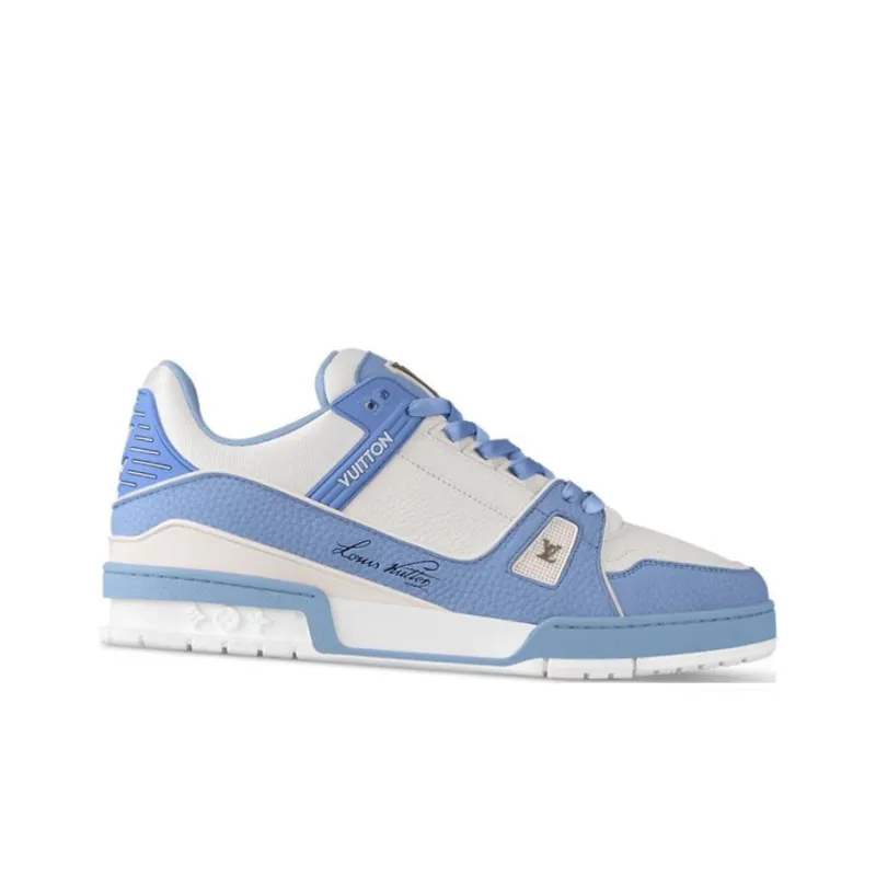 LOUIS VUITTON Trainer Low Top Skateboard Shoes Unisex Sea Blue-1