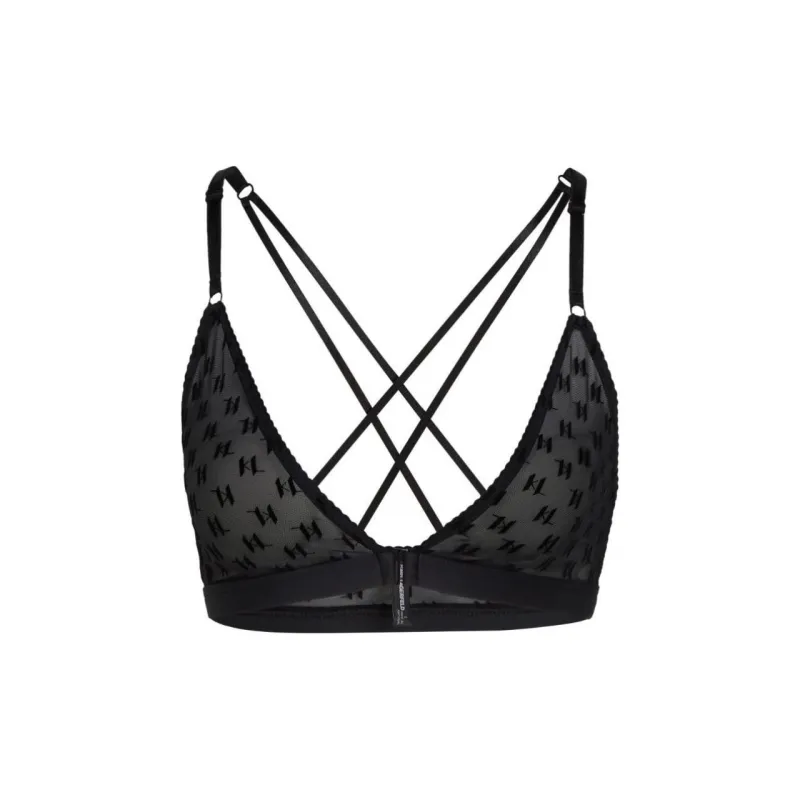 KARL LAGERFELD / Karl Lagerfeld Jeans Monogram mesh Triangle Bra-0