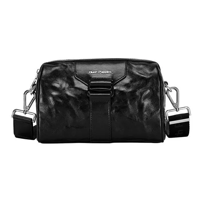 Hush Puppies Cow Leather Crossbody Bag Shoulder Bag Men's Black/Coffee-0