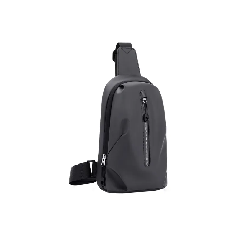 POLO Fabric Crossbody Bag Men's Sling Bag Fanny Pack Medium Size Men's Black-8
