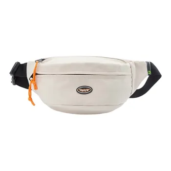 SEM/R Polyester Crescent Bag Asymmetrical Shoulder Bag Shoulder Bag Sling Bag Small Size Unisex Ecru/Black