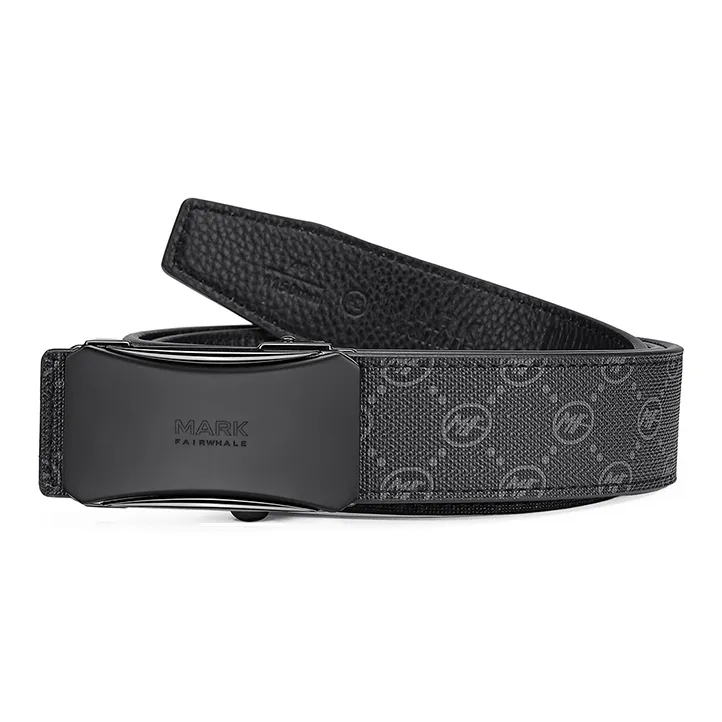 FAIRWHALE Business Casual Matte Automatic Buckle Belt Pvc Leather Belts Men's Width 3.5CM-4