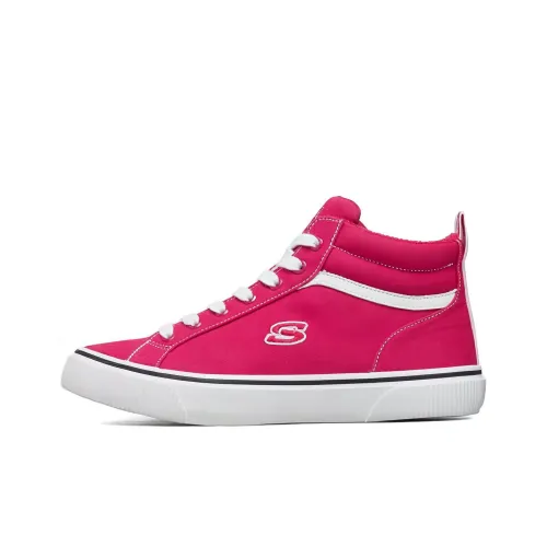Skechers Anti Slip Wear Resistant High Top Skateboard Shoes Women's Red