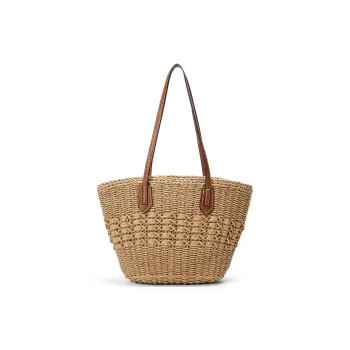 ST&SAT Fabric With Synthetic Leather One Shoulder Handbags Regular Women's Off White/khaki