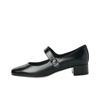 DIOR Block Heel Mary Jane Shoes 3cm Women's Black
