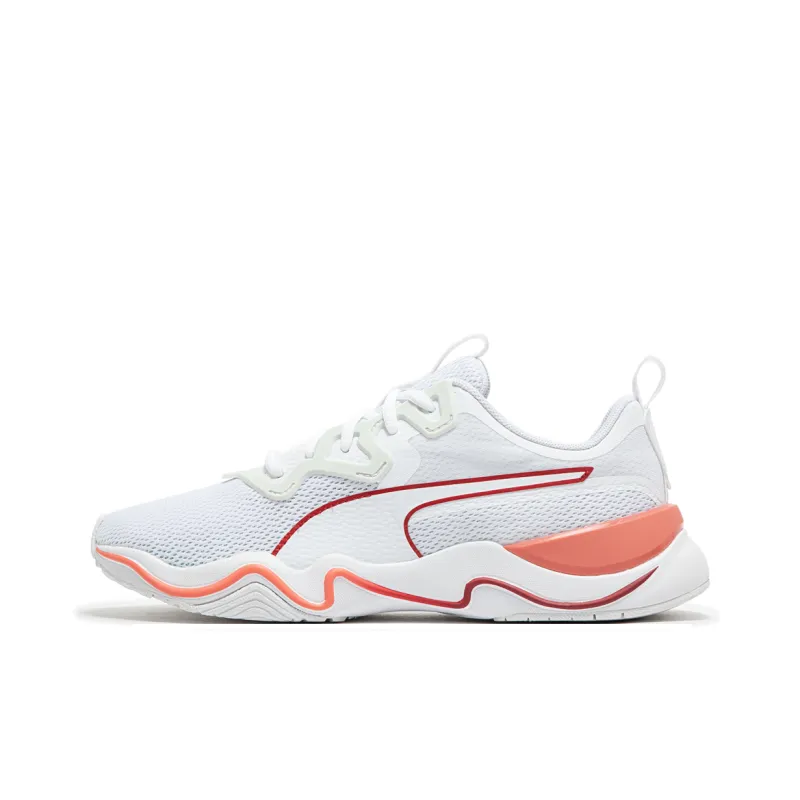 PUMA Zone Anti Slip And Wear Resistant Breathable Low Top Running Shoes Women's White Orange-0
