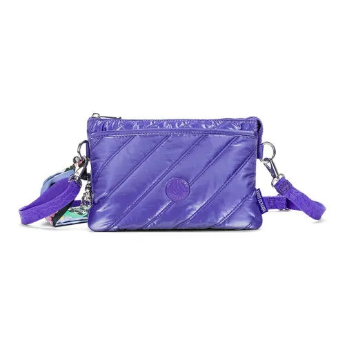 Kipling Crossbody Bags Shimmering Pink Purple Embroidered